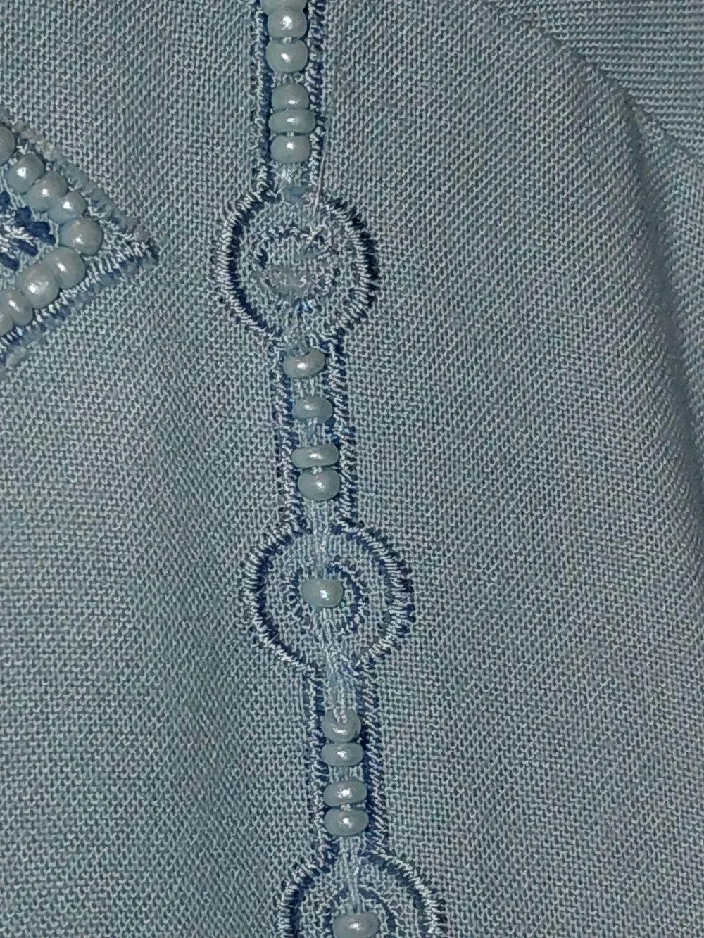 Soft Surroundings Light Blue Embroidered Button-Down Tunic Size 3X GUC - Picture 5 of 9
